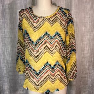 CLheart22 Colorful sheer blouse, size M